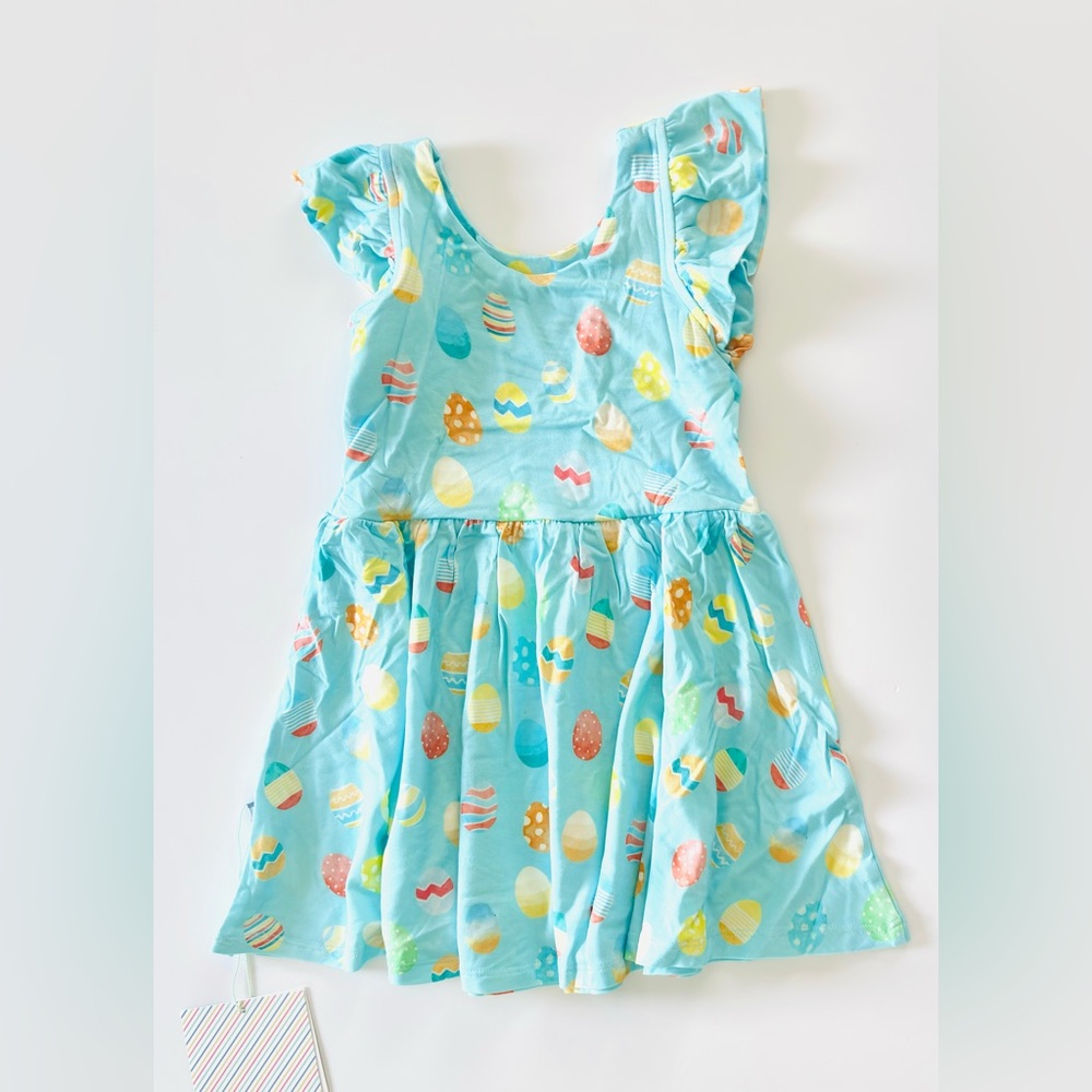 NWT Bamboo Colorful Easter Egg Print Kids Dress